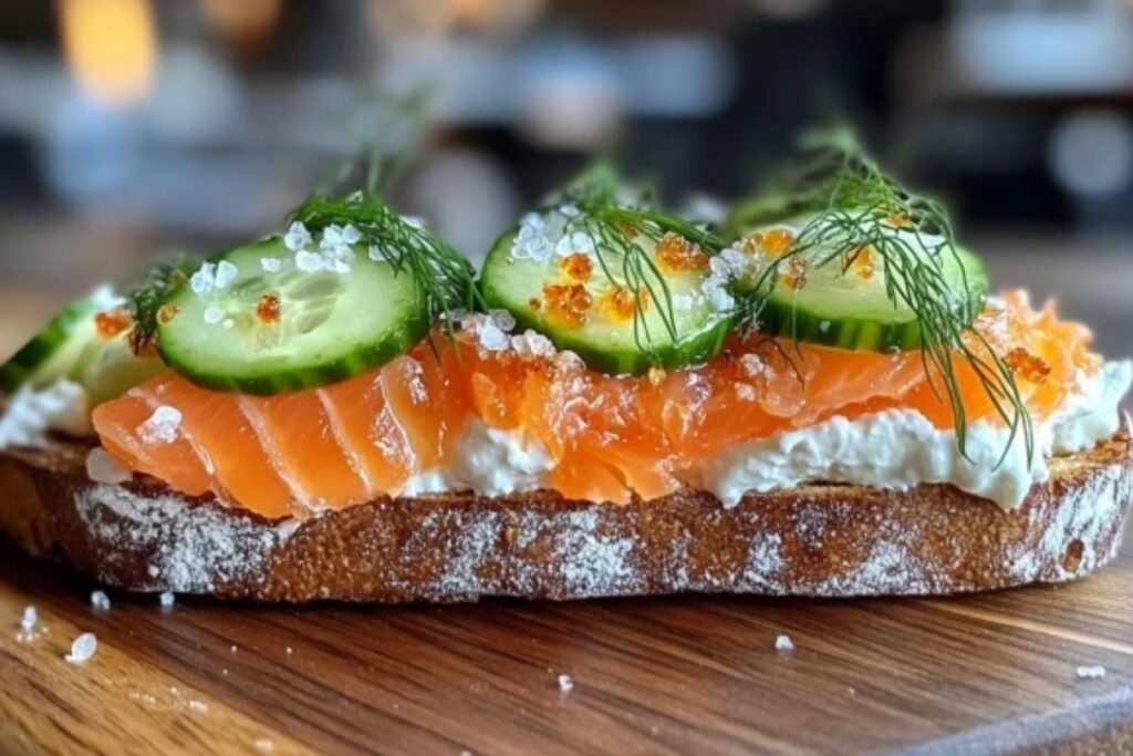 smoked salmon sandwich