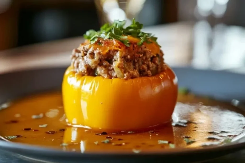 Stuffed Bell Peppers with Beef Broth