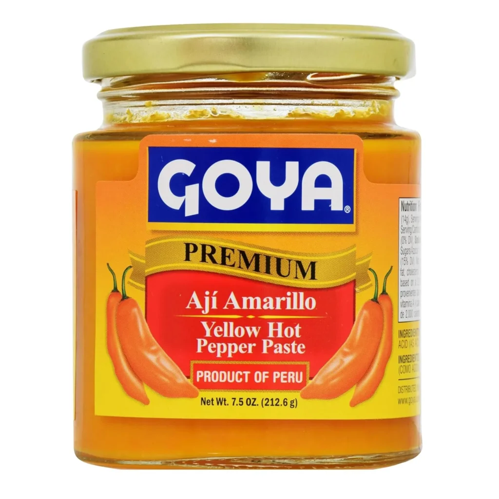 Look for bright orange ají amarillo paste