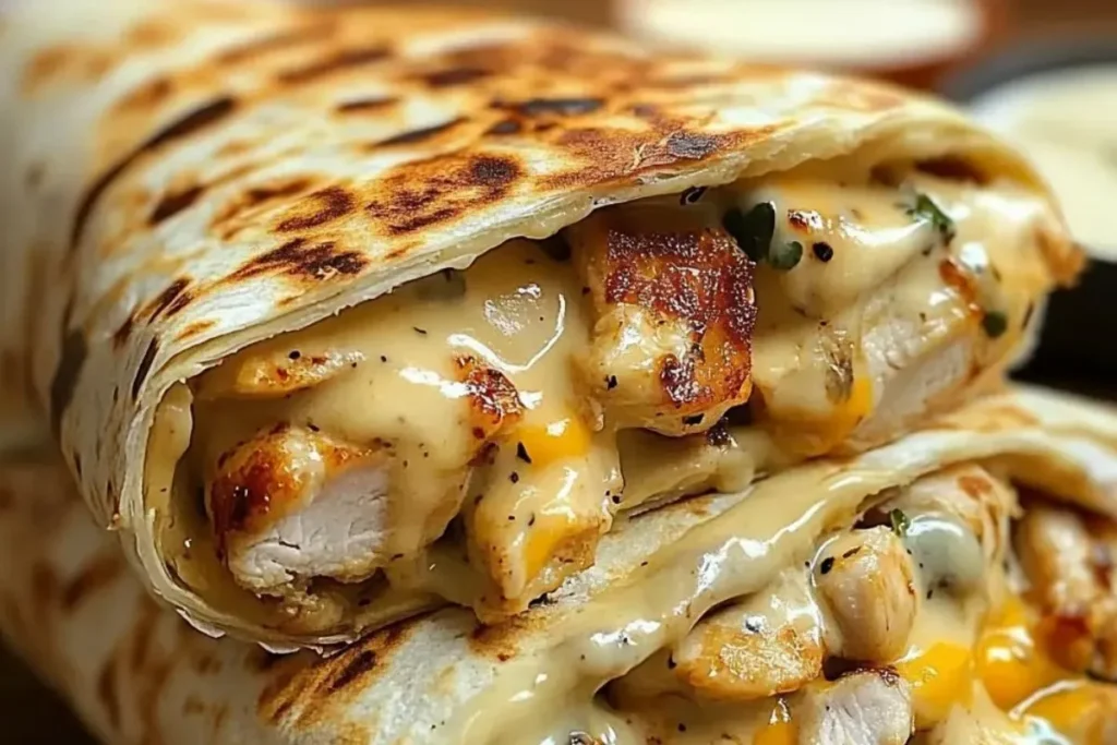 Cheesy Garlic chicken Wraps