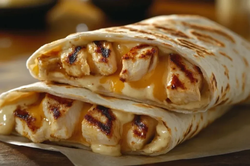 Cheesy Garlic Chicken Wraps