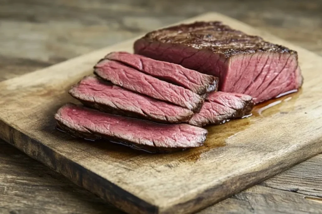 beef lion flat iron steak label​