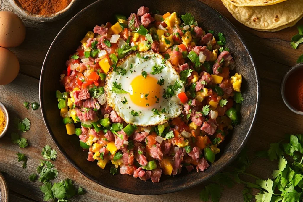 canned corn beef breakfast recipes with no potatoes​

