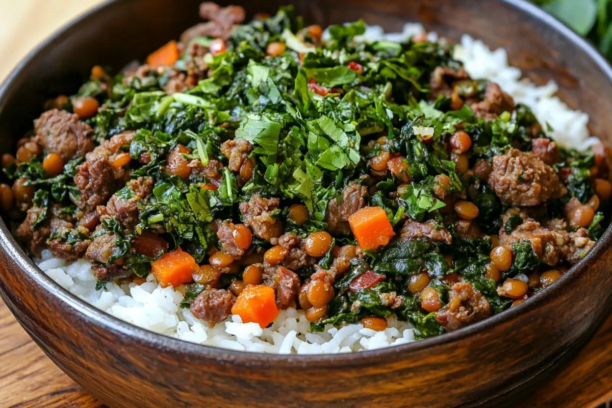 Lebonese Lamb Lentils Rice Spinach Recipe Made Easy