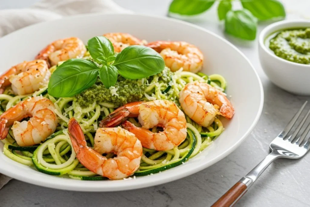 Pesto Langostino Zucchini and Pasta Recipe