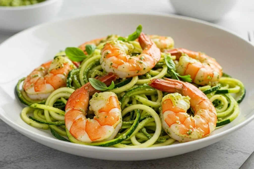 Pesto Langostino Zucchini and Pasta Recipe