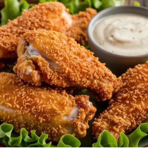 Fried Chicken Wings Using Italian Salad Dressing