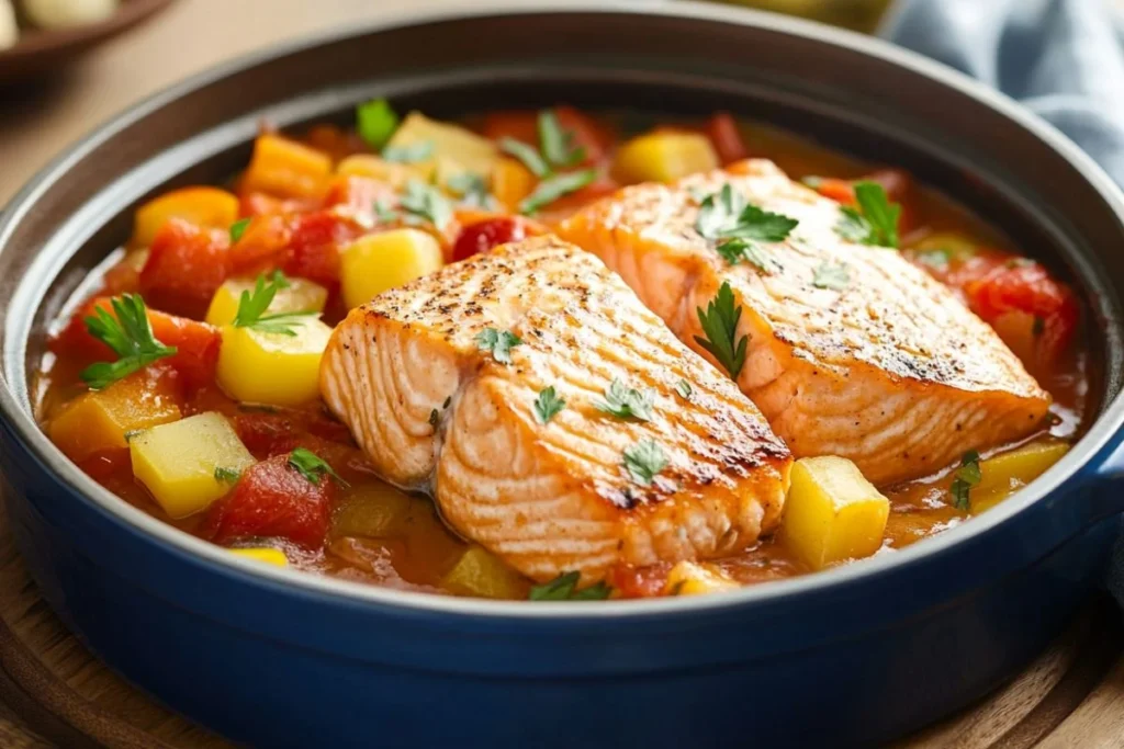 salmon stew with vegetables